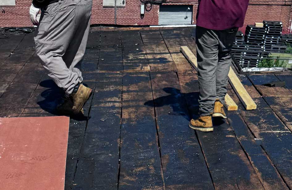Major Flat Roof Replacement and Porch Rebuild in Grays Ferry, Philadelphia